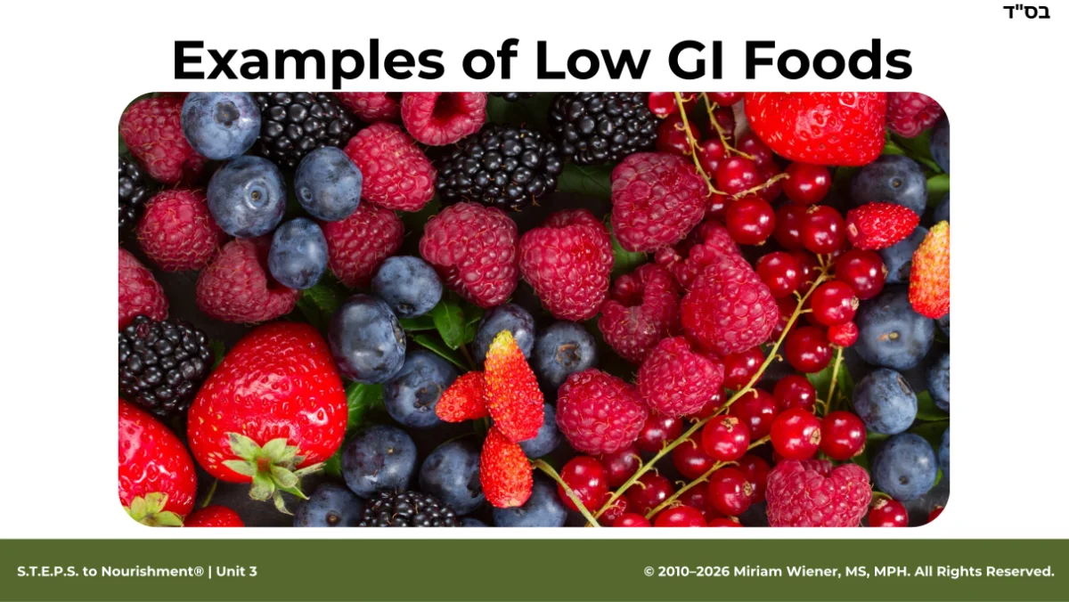 Unit 3 slide: examples of low glycemic index foods
