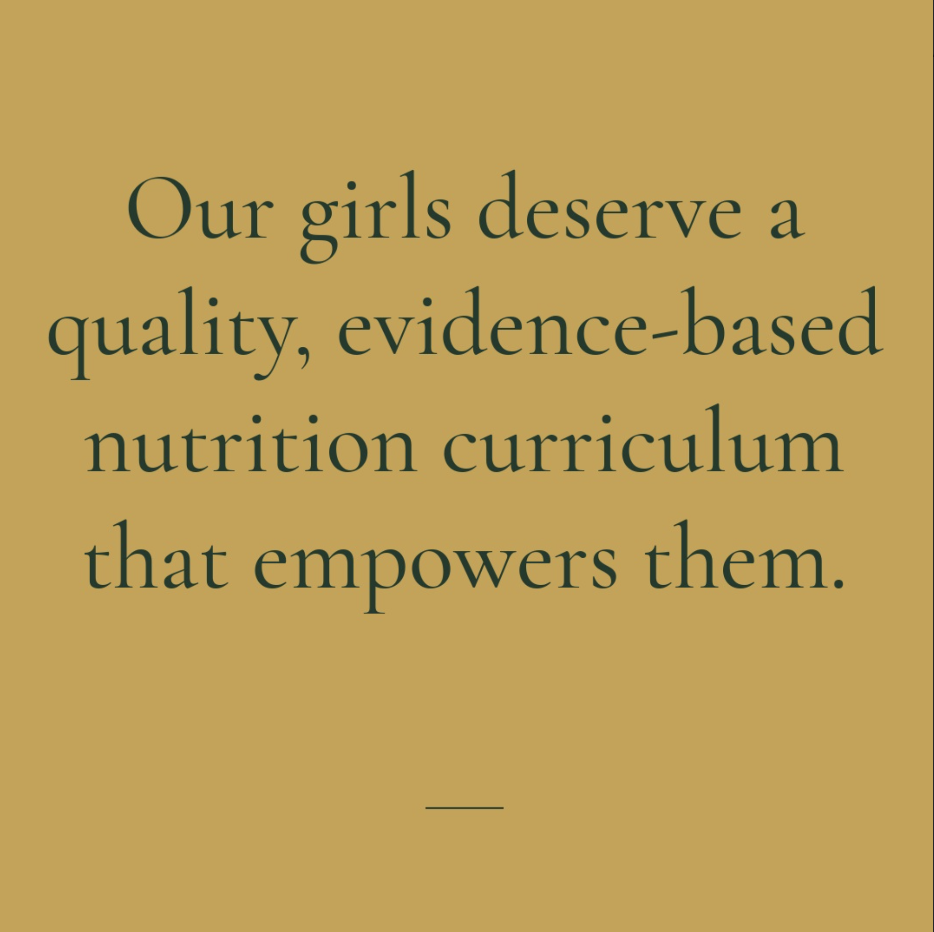Nutrition education for girls